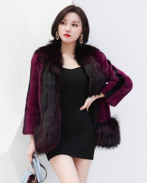 Mink Fur Coat With Silver Fox Fur Trim