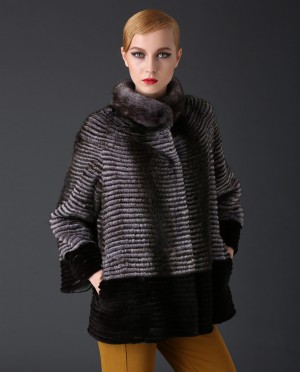 Mink Fur Jacket With Rex Rabbit Fur Trim