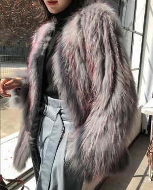 Knitted Raccoon Fur Jacket