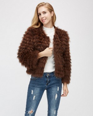 Cropped Raccoon Fur Jacket