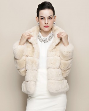 Cropped Rex Rabbit Fur Jacket