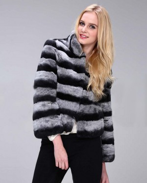 Cropped Rex Rabbit Fur Jacket