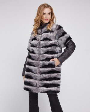 Rex Rabbit Fur Jacket with Detachable Sleeves