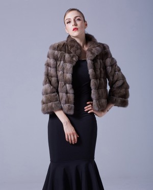 Sable Fur Cropped Jacket