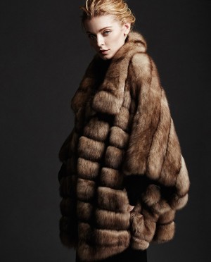 Batwing Sleeved Sable Fur Jacket