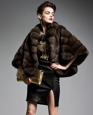 Cropped Sable Fur Jacket