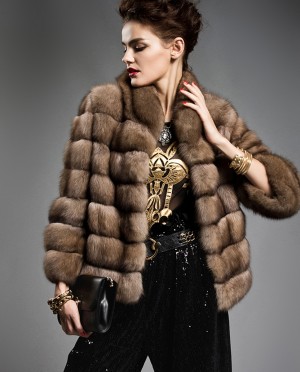 Cropped Sable Fur Jacket