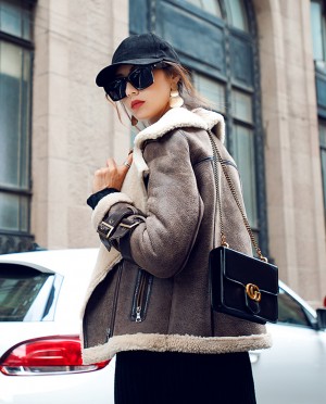 Shearling Sheepskin Biker Jacket