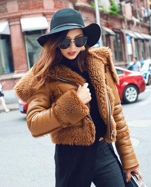 Merino Shearling Sheepskin Cropped Jacket