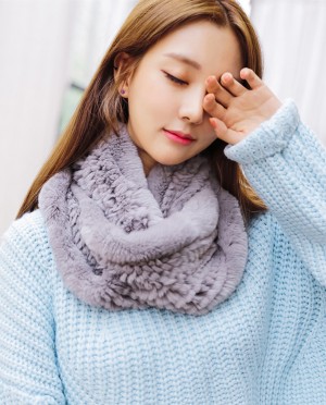 Knitted Rex Rabbit Neck Warmer