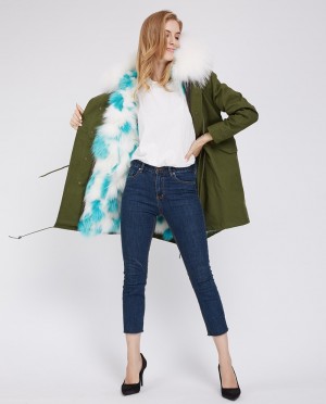 Fox Fur Lined Parka with Raccoon Fur Trimmed Hood