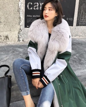 Fox Fur Trim Long Parka with Down-Filled Liner