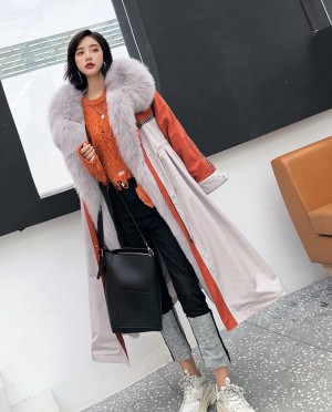 Fox Fur Trim Long Parka with Down-Filled Liner