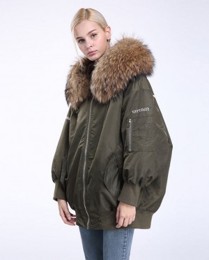 Raccoon Fur Trimming Hooded Parka with Detachable Down-filled Liner