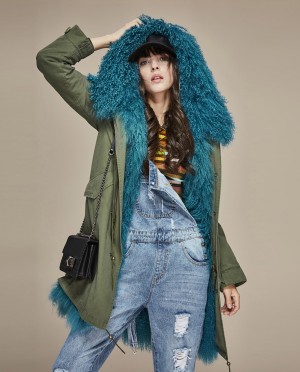 Mongolian Sheep Fur Hooded Parka