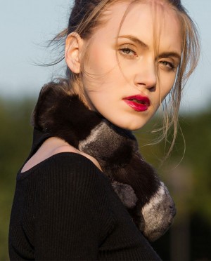 Chinchilla Sable Fur Scarf, Neckwarmer