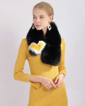 Black Fox Fur Scarf