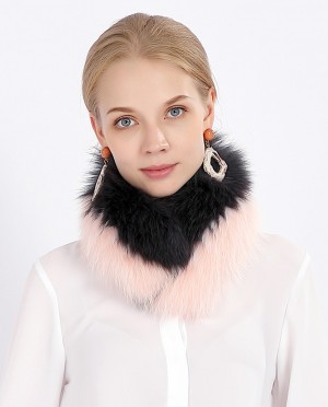 Two-tone Fox Fur Scarf Neckwarmer