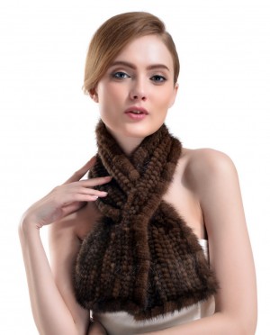Knitted Mink Fur Scarf