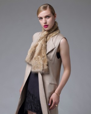 Sable Fur Knitted Scarf