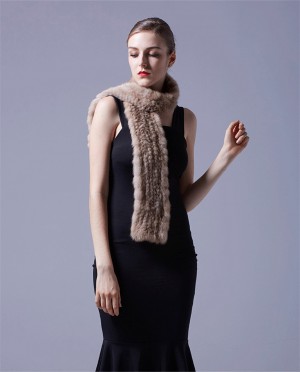 Knitted Sable Fur Scarf