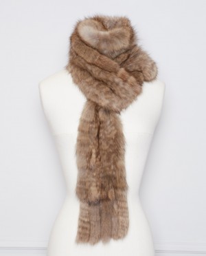 Knitted Sable Fur Scarf