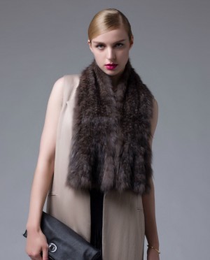 Knitted Sable Fur Scarf, Wrap