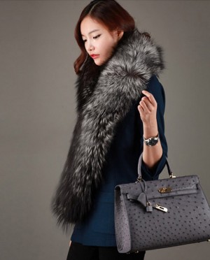 Silver Fox Fur Shawl
