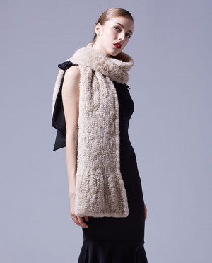 Velvet Mink Fur Knitted Shawl