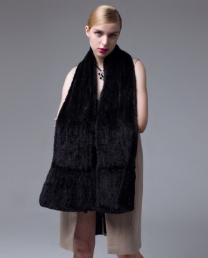 Knitted Mink Fur Shawl