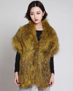 Knitted Raccoon Fur Stole