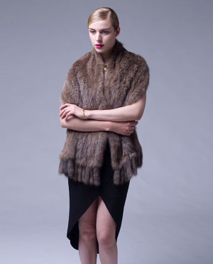 Knitted Sable Fur Shawl
