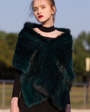 Knitted Sable Fur Shawl, Cape