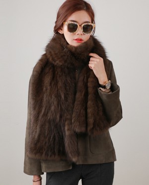 Knitted Sable Fur Shawl