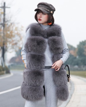 Gray Fox Fur Gilet