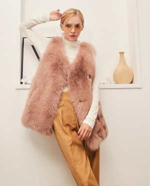 Beige Fox Fur Gilet