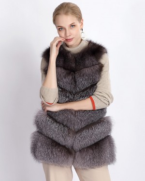 Silver Blue Fox Fur Gilet