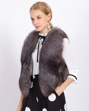 Silver Blue Fox Fur Gilet