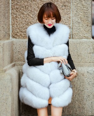 Womens Real Fox Fur Gilet