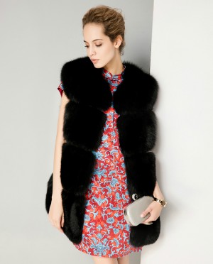 Womens Real Fox Fur Gilets