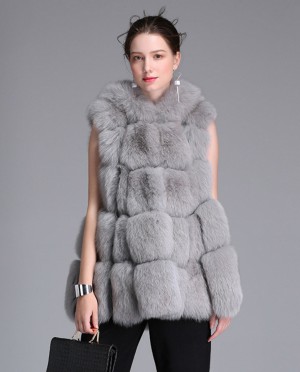 Fox Fur Hooded Gilet