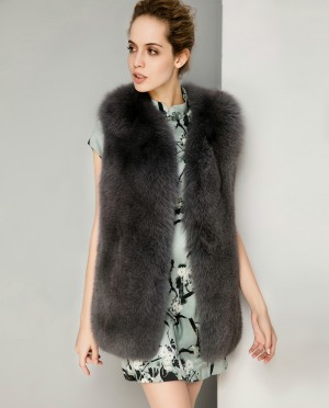Womens Real Fox Fur Gilet
