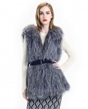 Knitted Silver Fox Fur Gilet