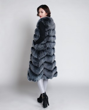 Fox Fur Long Gilet