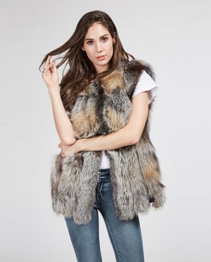 Golden Silver Fox Fur Gilet