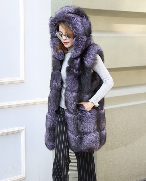 Fox Fur Hooded Gilet