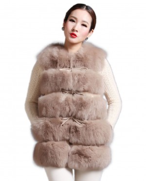 Womens Real Fox Fur Gilet