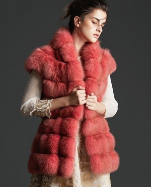 Candy Red Real Sable Fur Vest Gilet