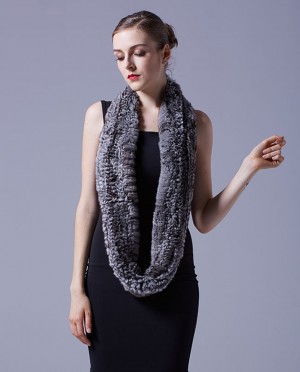 Chinchilla Fur Knitted Wrap Neckwarmer
