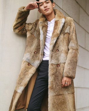 Mens Rabbit Fur Coat